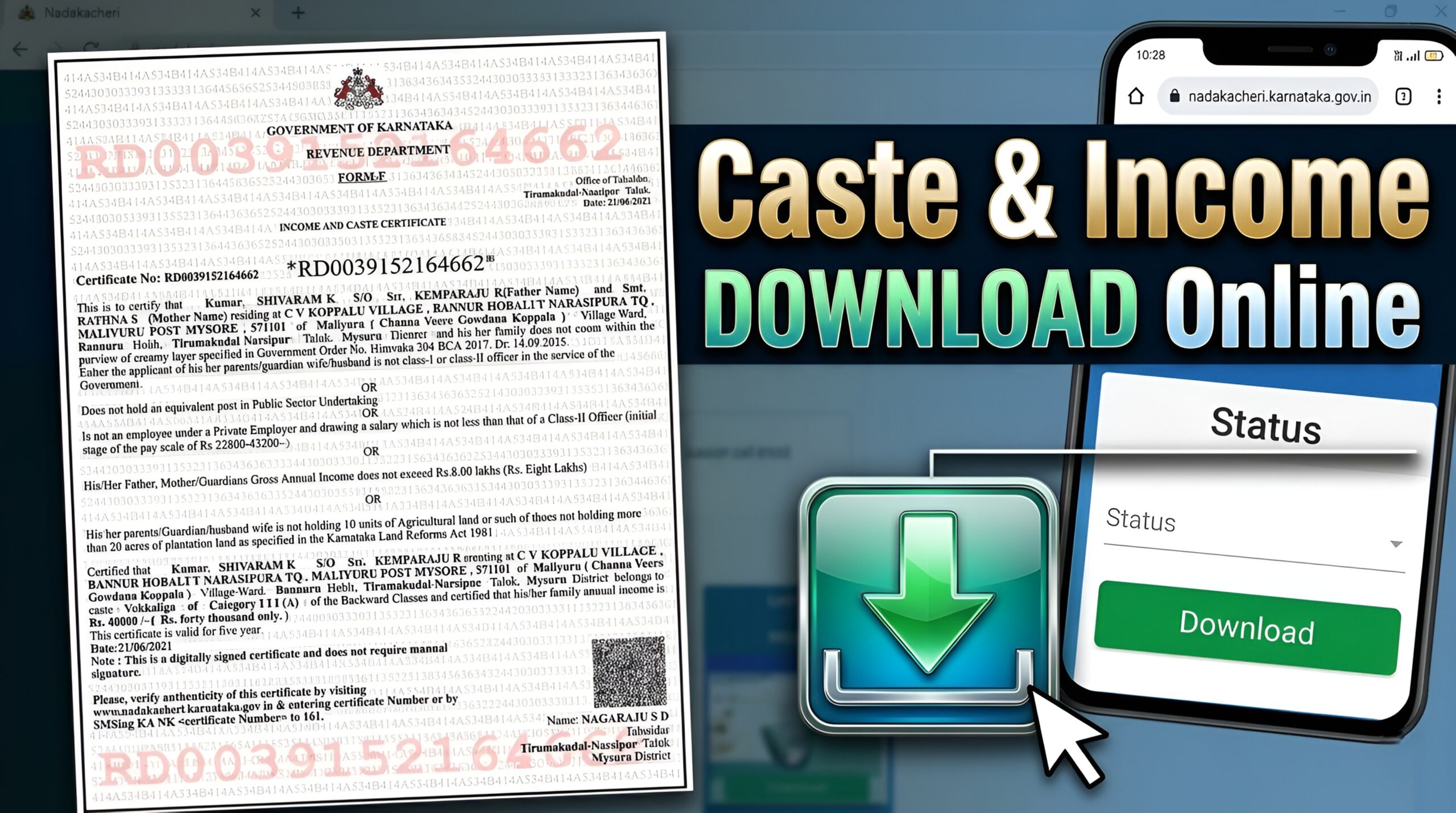 Caste And Income Certificate